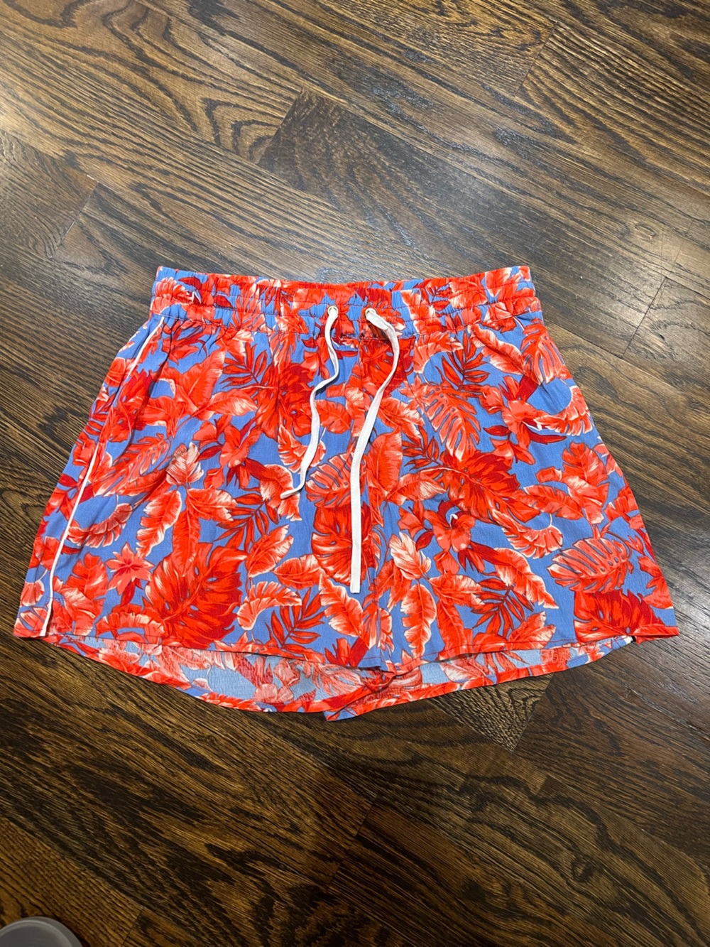 Forever 21 Red Tropical Print Athletic Drawstring Shorts - Good condition